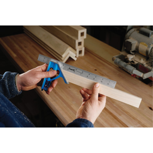 &eacute;querre combin&eacute;e True Blue, 12" lo, 1/16" Graduations, Acier, Ordinaire Stor-it Systems