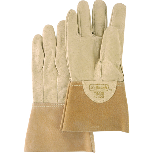 Gants de soudage Softouch, Cuir de porc refendu, Taille Grand Stor-it Systems