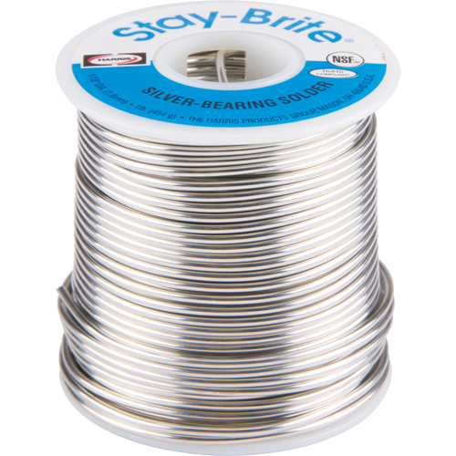 M&eacute;taux d'apport Stay-Brite, Sans plomb, 96 % d'&eacute;tain, 4 % d'argent, &acirc;me Plein, dia. 0,0625" Stor-it Systems