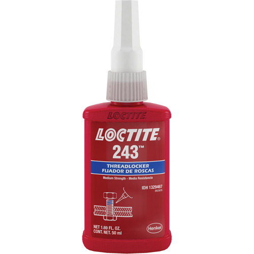 Threadlocker 243 Oil Tolerant, Blue, Medium, 50 ml, Bottle Stor-it Systems