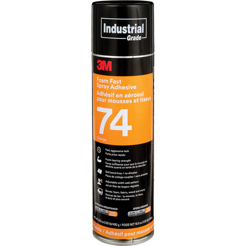 Adh&eacute;sif en a&eacute;rosol pour mousse et tissu, Orange, Canette a&eacute;rosol Stor-it Systems