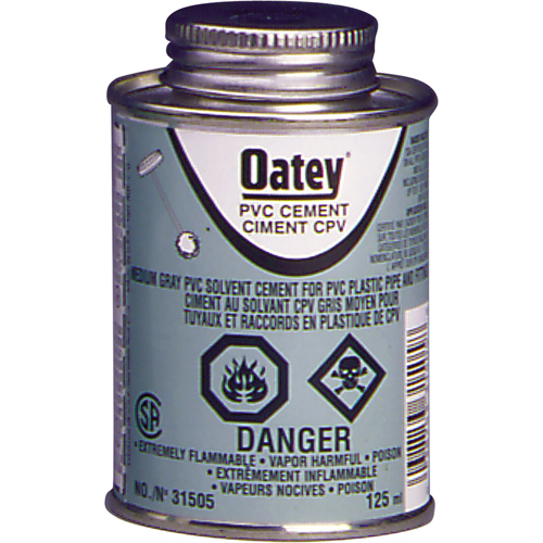 PVC Medium-Duty Cement, 473 ml, Brush-Top Can, Grey Stor-it Systems