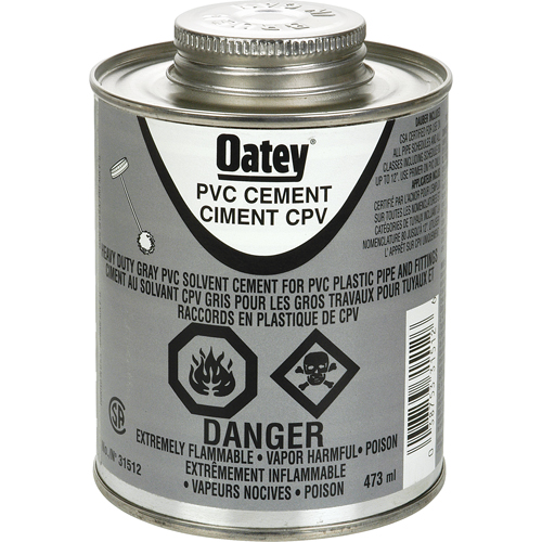 Ciment de PVC d'usage intense, 473 ml, Canette &agrave; dessus brosse, Gris Stor-it Systems