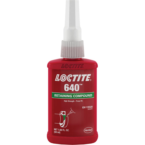 Retaining Compound 640 Medium Strength/High Temperature, 50 ml, Bottle, Green Stor-it Systems