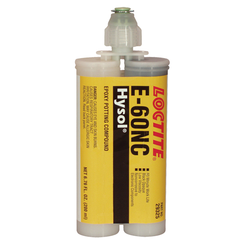 Adh&eacute;sifs structuraux non corrosifs pour les composants &eacute;lectriques E-60NC, 200 ml, Cartouche double, Deux composants, Noir Stor-it Systems