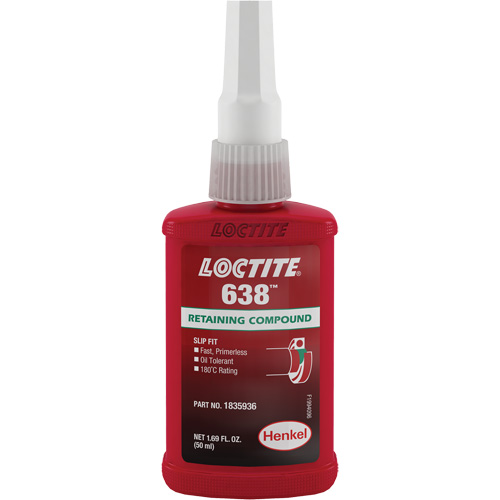 Loctite&reg; 638 Retaining Compound, 50 ml, Bottle, Green Stor-it Systems