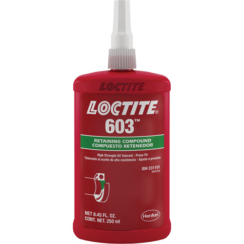 Compos&eacute; de retenue Loctite 603, 250 ml, Bouteille, Vert Stor-it Systems