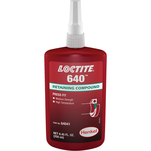 Compos&eacute; de retenue Loctite 640, 250 ml, Bouteille, Vert Stor-it Systems