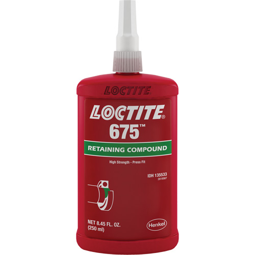 Loctite&reg; 675 Threadlocker, 250 ml, Bottle, Green Stor-it Systems