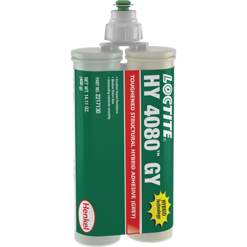 HY 4080 GY Structural Repair Hybrid Adhesive, Two-Part, Dual Cartridge, 400 g, Grey Stor-it Systems