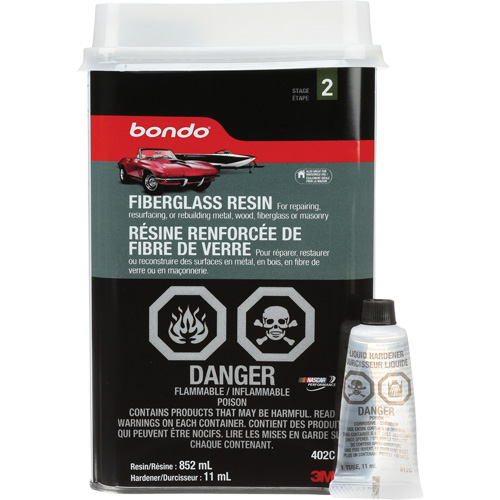 Bondo&reg; Fibreglass Resin, Two-Part, 852 ml, Bottle, Off-White Stor-it Systems