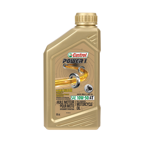 Huile pour moteur de moto 10W50 POWER 1, 946 ml, Bouteille Stor-it Systems