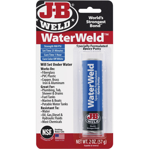 Colle &eacute;poxyde WaterWeld, 2 oz, B&acirc;ton, Blanc cass&eacute; Stor-it Systems