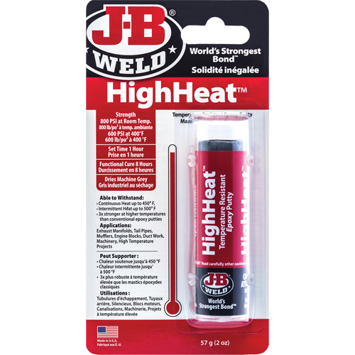 Colle &eacute;poxyde r&eacute;sistant aux temp&eacute;ratures &eacute;lev&eacute;es HighHeat, 2 oz, B&acirc;ton, Gris Stor-it Systems