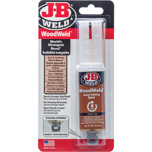 Adh&eacute;sif WoodWeld, 25 ml, Seringue, Deux composants, Havane Stor-it Systems