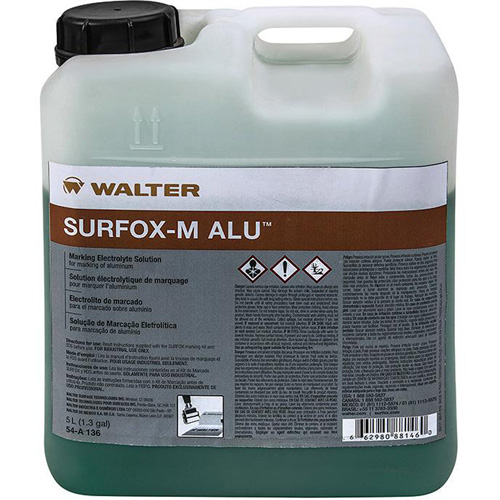 Solution &eacute;lectrolytique de marquage sur l'aluminium Surfox-M Stor-it Systems