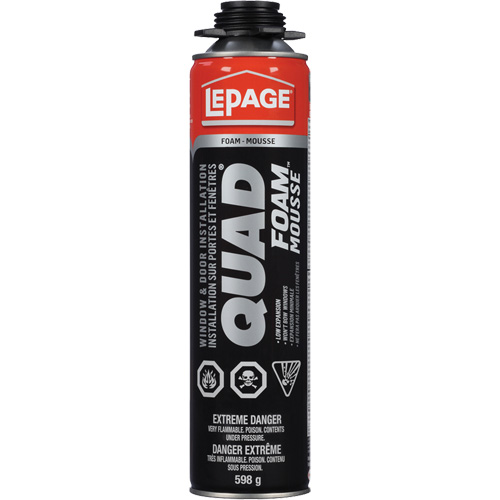 Quad&reg; Foam Window & Door Installation Foam, Aerosol Can, Tan Stor-it Systems