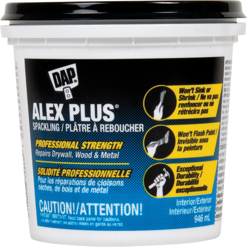 Pl&acirc;tre &agrave; reboucher Alex Plus, 946 ml, Contenant en plastique Stor-it Systems