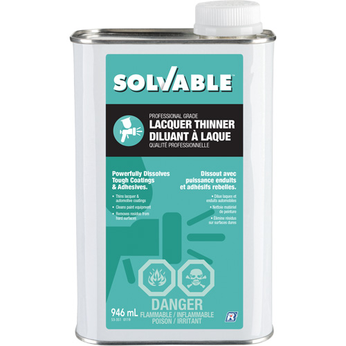 Diluant &agrave; lacque de calibre professionnel, Bidon rectangulaire, 946 ml Stor-it Systems
