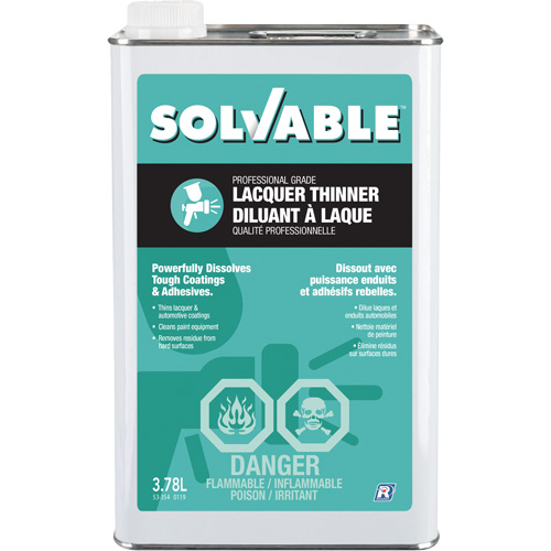 Diluant &agrave; lacque de calibre professionnel, Bidon rectangulaire, 3,78 L Stor-it Systems