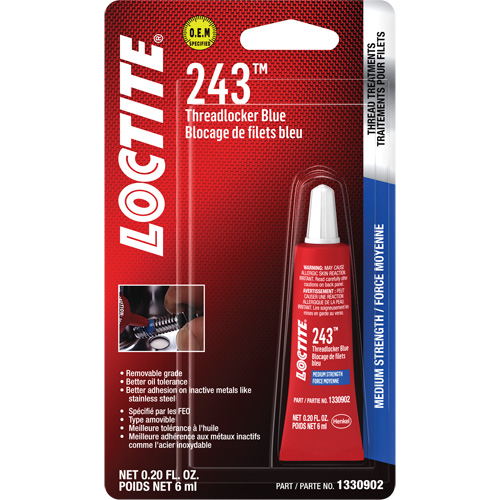 243 Threadlocker, Blue, Medium, 6 ml, Tube Stor-it Systems