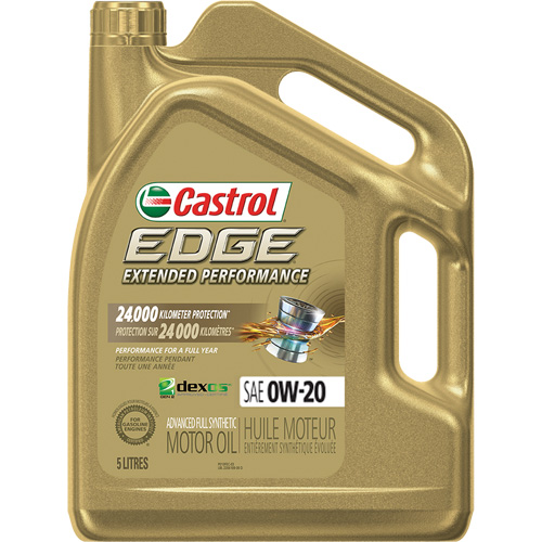 Huile pour moteur performance prolong&eacute;e 0W-20 Edge, 5 L, Cruche Stor-it Systems