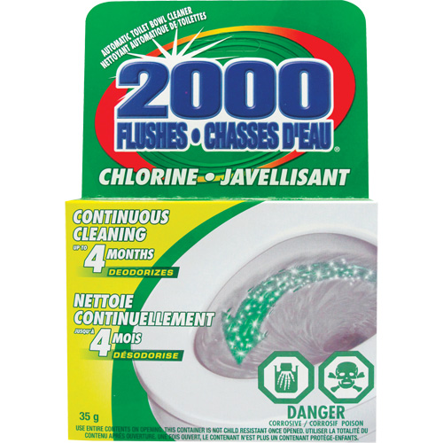 D&eacute;tergent pour cuvette de toilette 2000 Flushes avec agent de blanchiement, 35 g, Tampon Stor-it Systems