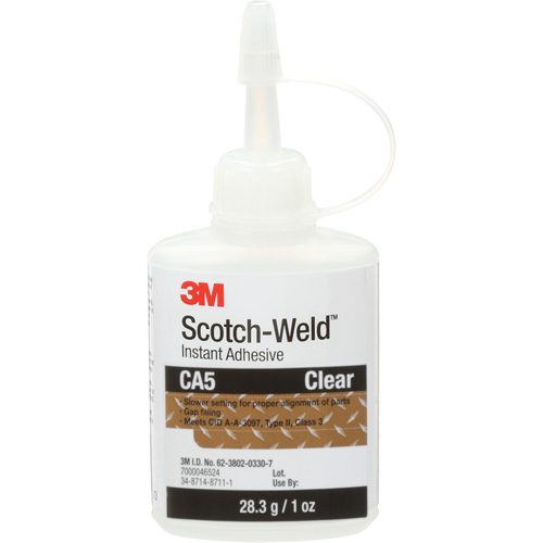 Scotch-Weld Instant Adhesive CA5, Clear, Bottle, 1 oz. Stor-it Systems