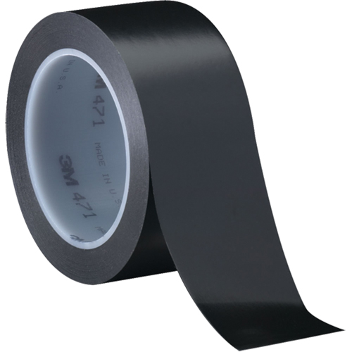 Ruban en vinyle 471, 12 mm (1/2") la x 32,9 m (108') lo, 5,3 mils, Noir Stor-it Systems