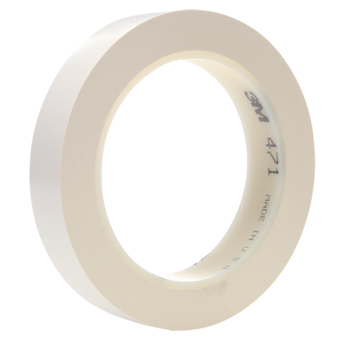 471 Vinyl Tape, 25.4 mm (1") W x 32.9 m (108') L, 5.3 mils, White Stor-it Systems