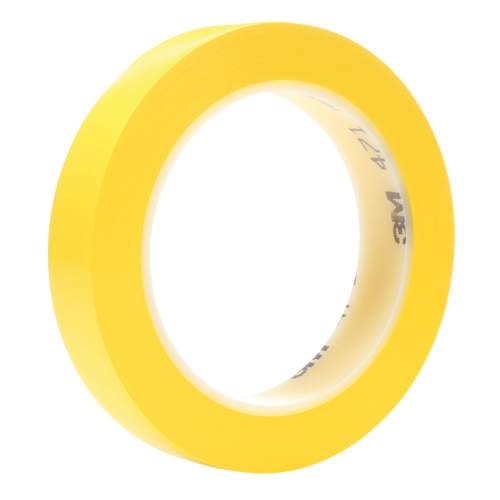 471 Vinyl Tape, 19 mm (3/4") W x 32.9 m (108') L, 5.3 mils, Yellow Stor-it Systems