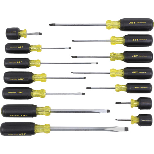 JKS-14S Cushion Grip Screwdriver Set, 14 Pcs. Stor-it Systems