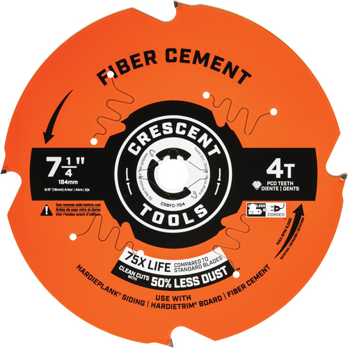 Circular Saw Blade, 7-1/4", 4 Teeth, Cement Use Stor-it Systems
