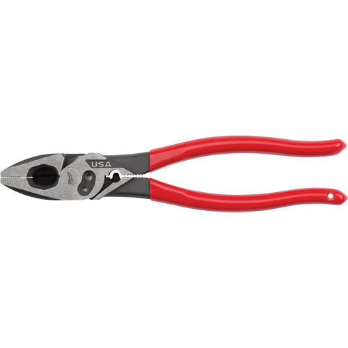 Pince &agrave; poign&eacute;es tremp&eacute;es pour monteurs de lignes avec pince &agrave; sertir et coupe-boulons Stor-it Systems