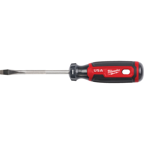 Slotted Screwdriver, 1/4" Tip, Round, 211 mm L, Cushion Grip Handle Stor-it Systems
