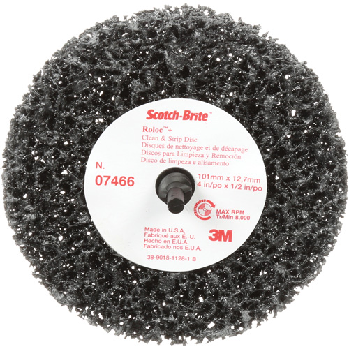 Disque de nettoyage et de d&eacute;capage Clean and Strip Roloc Scotch-Brite, 4" dia., Grain Extra grossier, Carbure de silicium Stor-it Systems