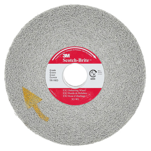 Scotch-Brite EXL Deburring Wheel, 6" x 1", 1"-8 Arbor, 1, Aluminum Oxide Stor-it Systems