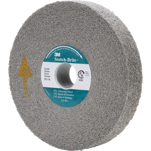 Meule d'&eacute;barbage EXL Scotch-Brite, 6" x 1/2", Arbre de 1" Stor-it Systems