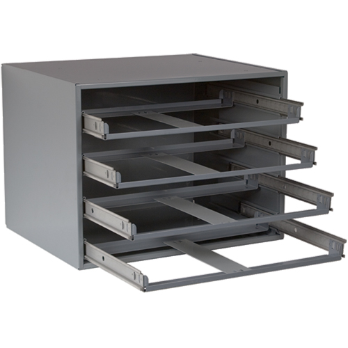 Compartment Box Cabinets, Steel, 4 Slots, 20" W x 15-3/4" D x 15" H, Grey Stor-it Systems