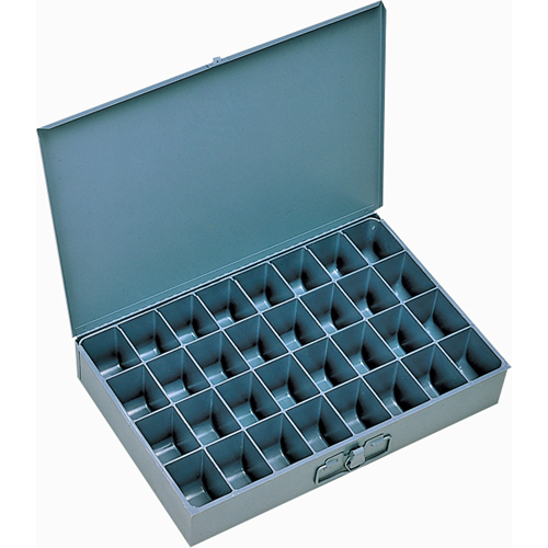 Boîtes &agrave; fond courb&eacute;, Acier, 32 compartiments, 18" la x 12" p, 3" h, Gris Stor-it Systems