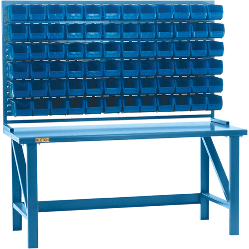Louvered Rack with Bins, 72 Bins, 72" W x 15" D x 40" H Stor-it Systems