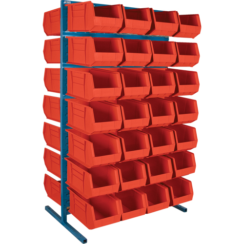 Support stationnaire deux c&ocirc;t&eacute;s pour bacs, 36" la x 24" p x 61" h, 56 bacs Stor-it Systems