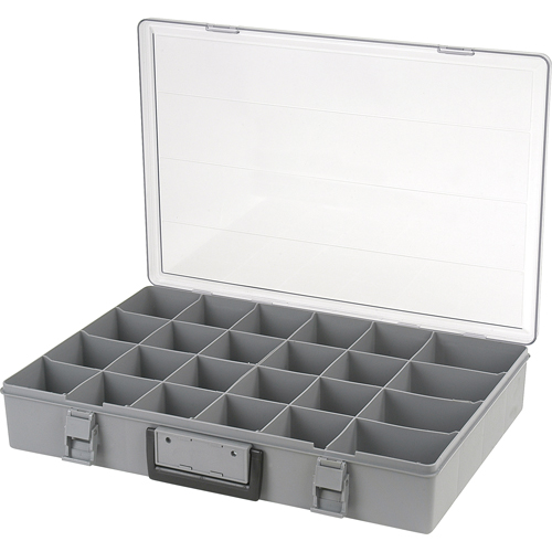 Boîte &agrave; compartiments, Plastique, 24 compartiments, 18-1/2" la x 13" p, 3" h, Gris Stor-it Systems