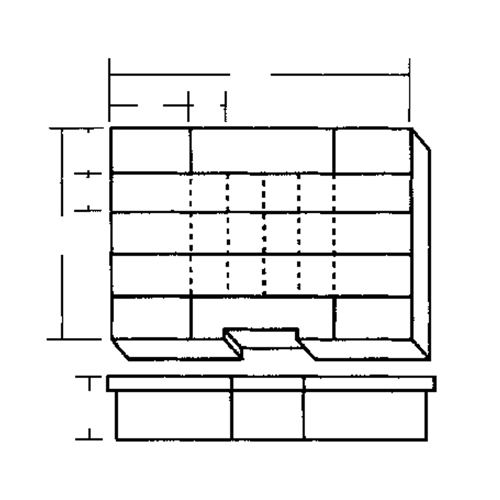 Compartment Case, Plastic, 24 Slots, 15-1/2" W x 11-3/4" D x 2-1/2" H, Grey Stor-it Systems