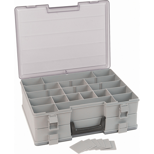 Compartment Case, Plastic, 48 Slots, 15-1/2" W x 11-3/4" D x 5" H, Grey Stor-it Systems