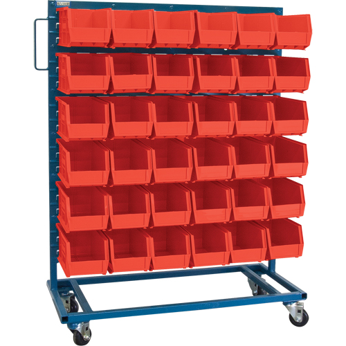 Single-Sided Mobile Bin Rack, Single-sided, 36 bins, 36" W x 16" D x 46-1/2" H Stor-it Systems