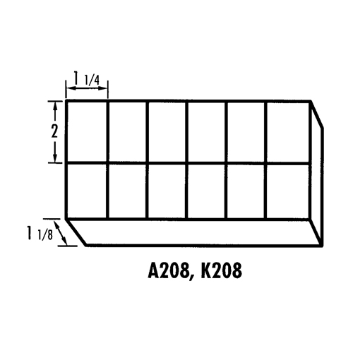 K-Resin Compartment Box, Plastic, 12 Slots, Transparent Stor-it Systems