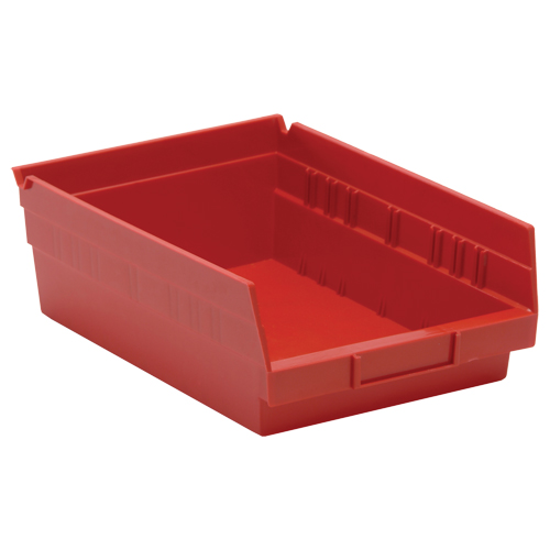 Shelf Bins, 8-3/8" W x 4" H x 11-5/8" D, Red, 30 lbs. Capacity Stor-it Systems