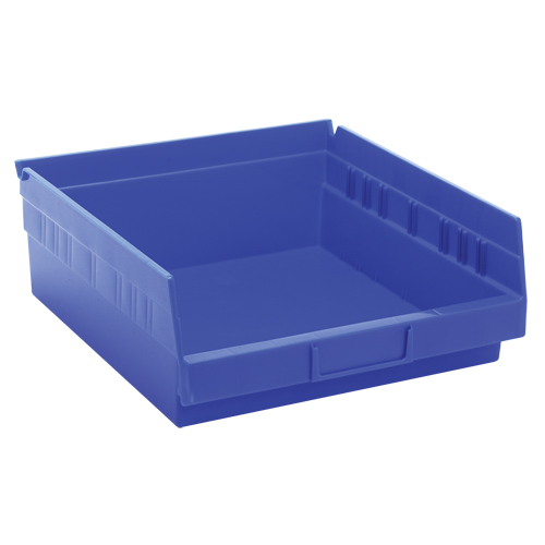 Shelf Bins, 11-1/8" W x 4" H x 11-5/8" D, Blue, 30 lbs. Capacity Stor-it Systems