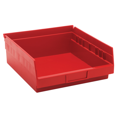 Bacs de rangement pour tablettes, 11-1/8" la x 4" H x 11-5/8" p, Rouge, Capacit&eacute; 30 lb Stor-it Systems